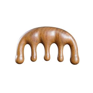 Sandalwood Five-Finger Meridian Massage Comb – Scalp, Neck